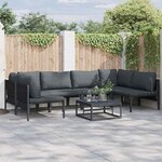 vidaXL Ensemble de canapé de jardin 6 Pièces Anthracite Acier