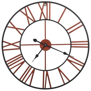 vidaXL Horloge murale Métal 58 cm Rouge