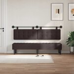 vidaXL Tête de lit suspendue Avec lumière LED Marron foncé Tissu