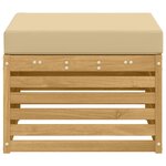 vidaXL Pouf d'Extérieur Bois d'Acacia Massif Blanc