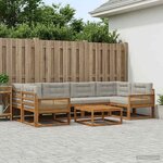 vidaXL Ensemble de canapés d'extérieur 7 Pièces Naturel et Gris clair
