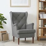 vidaXL Fauteuil Gris foncé Velours