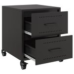 vidaXL Tables de chevet 2 Pièces noir 36x39x43 5 cm acier