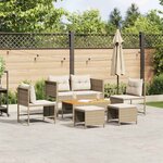 vidaXL Ensemble de canapé de jardin 6 Pièces Beige  crème polyrotin