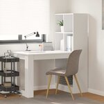 vidaXL Bureau avec étagère Blanc 122 x 67 x 145 cm Bois d'ingénierie