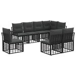 vidaXL Ensemble de canapés d'extérieur 8 pc Noir et Gris foncé