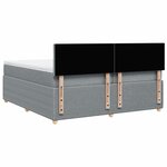 vidaXL Sommier à lattes de lit avec matelas Gris clair 200x200cm Tissu