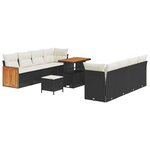 vidaXL Ensemble de canapé de jardin 11 Pièces Noir  Crème 90 x 55 x 71 cm