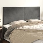 vidaXL Têtes de lit 4 Pièces Gris foncé 90x5x78/88 cm Velours