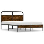 vidaXL Cadre de lit sans matelas 120x200 cm chêne fumé bois ingénierie