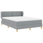 vidaXL Lit à ressorts avec matelas Gris clair 160 x 200 cm tissu