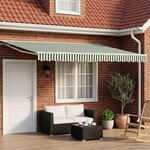 vidaXL Auvent rétractable électrique Vert et blanc 5 x 3 m