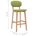 vidaXL Tabourets de bar lot de 2 vert tissu