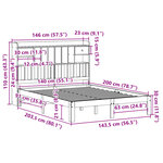 vidaXL Lit bibliothèque sans matelas blanc 140x200 cm bois pin massif