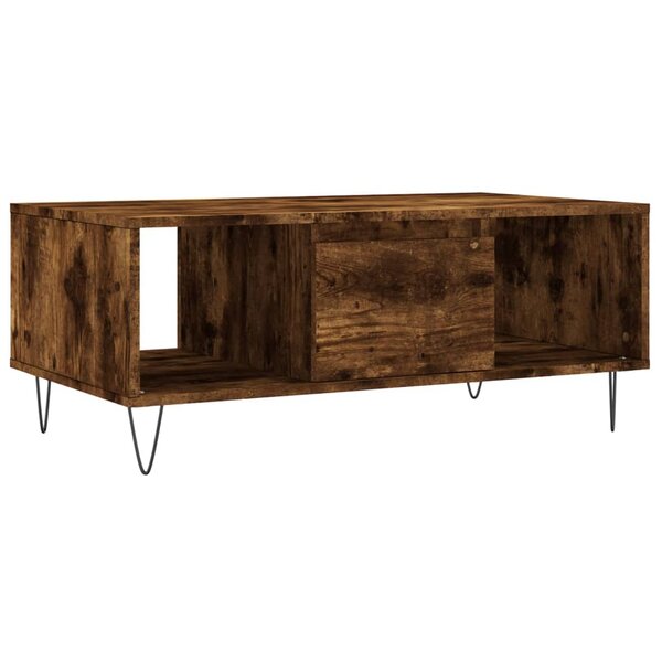 vidaXL Table basse Chêne fumé 90x50x36 5 cm Bois d'ingénierie