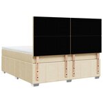 vidaXL Sommier à lattes de lit avec matelas Crème 180x200 cm Tissu