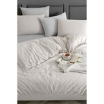 Parure de lit - housse de couette 220 x 240 + 2 taies d'oreiller 60 x 60  70  coton- Beige