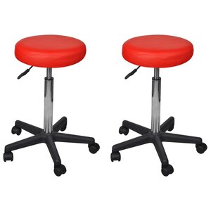 vidaXL Tabourets de bureau lot de 2 Rouge 35 5x84 cm Similicuir