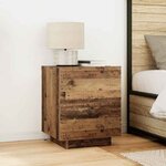Tables de chevet vidaXL avec lumières LED 2 Pièces Bois ancien 45x40x55 cm