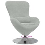 vidaXL Fauteuil œuf Gris clair 63 x 73 x 90 cm Velours