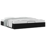 vidaXL Cadre de lit ottoman Noir King size Simili cuir