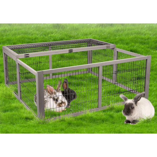 FLAMINGO Clapier pliable avec 2 portes Mel 116x112x45 cm