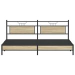 vidaXL Cadre de lit en métal sans matelas chêne sonoma 193x201 cm