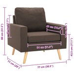 vidaXL Fauteuil marron tissu