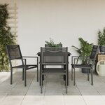 vidaXL Ensemble à manger de jardin 5 Pièces noir textilène et acier