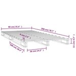 vidaXL Lit de palette blanc 90x200 cm bois de pin massif