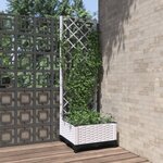 vidaXL Jardinière avec treillis Blanc 40x40x121 5 cm PP