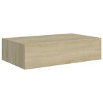 vidaXL Étagères à tiroirs murales 2 Pièces chêne 40x23 5x10 cm MDF
