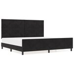 Cadre de lit en velours noir vidaXL 200x200 cm