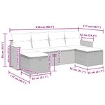 vidaXL Salon de jardin avec coussins 6 Pièces beige résine tressée