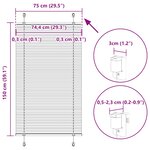 vidaXL Store plissé blanc 75x150 cm largeur du tissu 74 4 cm polyester