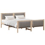 vidaXL Cadre de lit Marron et taupe 160 x 200 cm Bois massif en pin