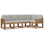 vidaXL Ensemble de canapés d'extérieur 5 pc Gris Naturel et Clair