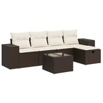 vidaXL Salon de jardin avec coussins 6 Pièces marron résine tressée