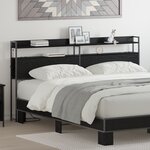 vidaXL Tête de lit de rangement Chêne noir 200 cm Bois d'ingénierie