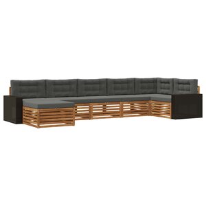 vidaXL Ensemble de canapés d'extérieur 7 pc Naturel et Anthracite