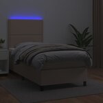 vidaXL Sommier à lattes de lit avec matelas et LED Cappuccino 80x200cm