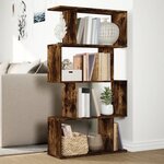 vidaXL Étagère séparatrice de pièce à 4 niveaux chêne fumé 70x24x129cm