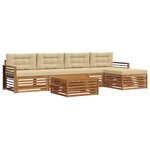vidaXL Ensemble de canapés d'extérieur 6 pc Naturel et Beige