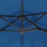 vidaXL Parasol à double tête avec LED bleu azuré 316x240 cm