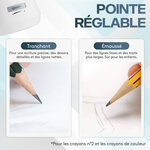 Taille-crayon électrique Reservoir- Crayon 6-12 mm- Démarrage Arrêt automatiques- Pointe tranchant ou émoussé en 3-5 s- Blanc- ACROPAQ