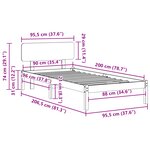 vidaXL Cadre de Lit avec Tête de Lit 90x200 cm Bois de Pin Massif