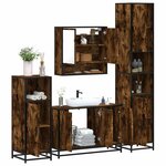 vidaXL Ensemble meubles salle de bain 4 Pièces chêne fumé bois ingénierie