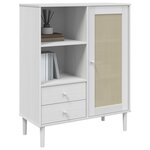 vidaXL Buffet SENJA aspect rotin blanc 90x40x112cm bois massif de pin