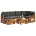 vidaXL Ensemble de canapé d'angle 7 Pièces Naturel et Anthracite
