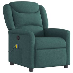 vidaXL Fauteuil de massage inclinable Vert foncé Tissu